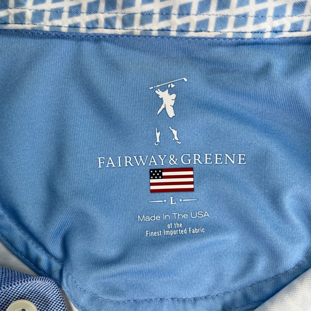 Fairway & Greene Golf Shorts 34 and Shirt L Blue Trump New York Tech Performance - Picture 10 of 16